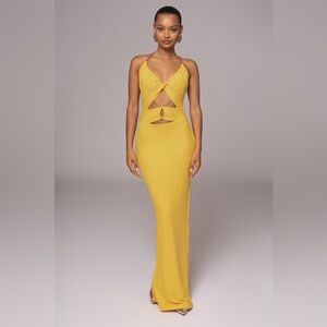 JLUXLABEL Yellow Backless Dress